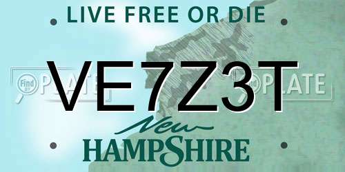 VE7Z3T New Hampshire License Plate