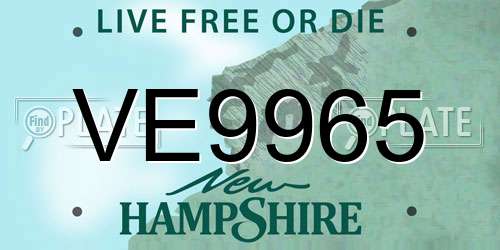 VE9965 New Hampshire License Plate