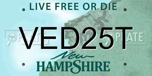 VED25T New Hampshire License Plate