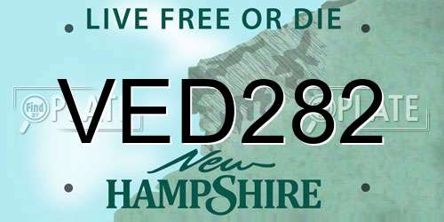 VED282 New Hampshire License Plate