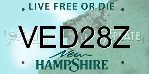 VED28Z New Hampshire License Plate