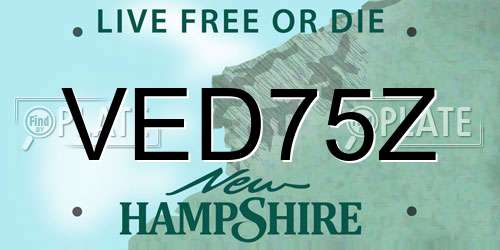 VED75Z New Hampshire License Plate