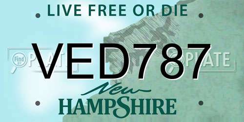 VED787 New Hampshire License Plate