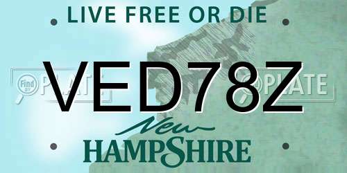 VED78Z New Hampshire License Plate