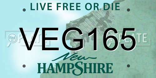 VEG165 New Hampshire License Plate