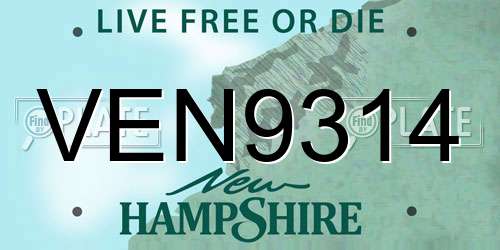 VEN9314 New Hampshire License Plate