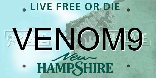 VENOM9 New Hampshire License Plate