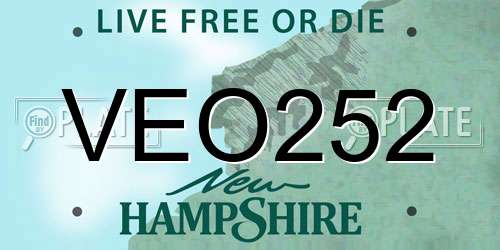 VEO252 New Hampshire License Plate