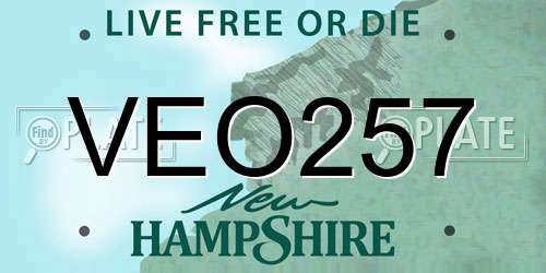 VEO257 New Hampshire License Plate