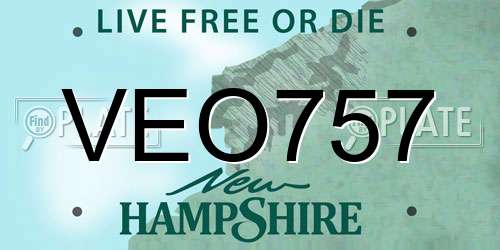 VEO757 New Hampshire License Plate