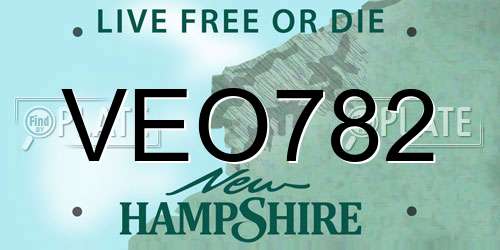 VEO782 New Hampshire License Plate