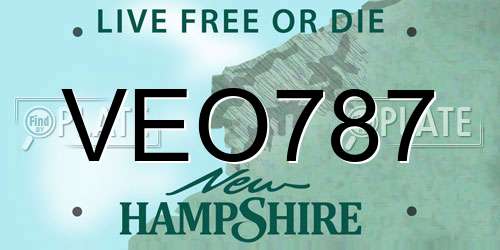 VEO787 New Hampshire License Plate