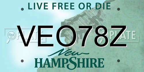 VEO78Z New Hampshire License Plate