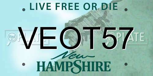 VEOT57 New Hampshire License Plate