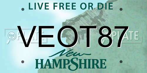 VEOT87 New Hampshire License Plate