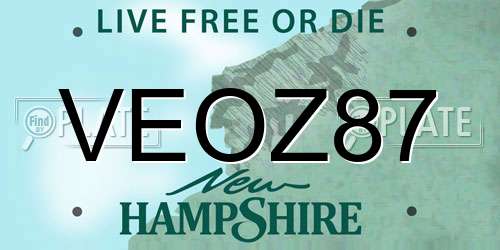 VEOZ87 New Hampshire License Plate