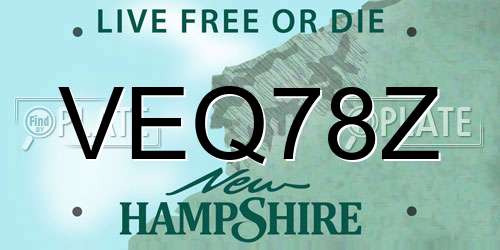 VEQ78Z New Hampshire License Plate