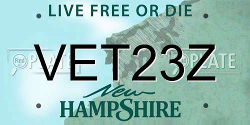 VET23Z New Hampshire License Plate