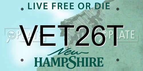 VET26T New Hampshire License Plate