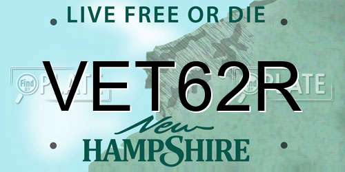 VET62R New Hampshire License Plate
