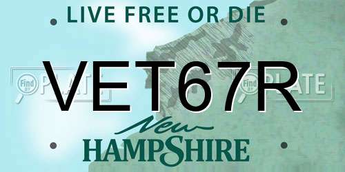 VET67R New Hampshire License Plate