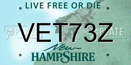 VET73Z New Hampshire License Plate