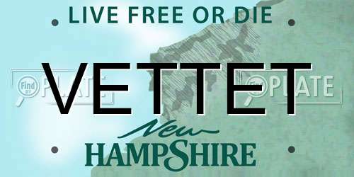 VETTET New Hampshire License Plate