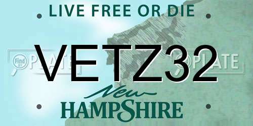 VETZ32 New Hampshire License Plate