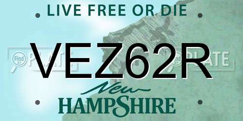 VEZ62R New Hampshire License Plate