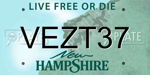 VEZT37 New Hampshire License Plate