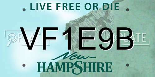 VF1E9B New Hampshire License Plate