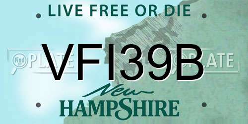 VFI39B New Hampshire License Plate