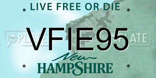 VFIE95 New Hampshire License Plate