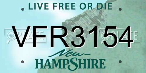 VFR3154 New Hampshire License Plate