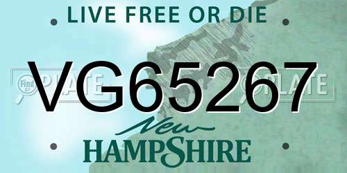 VG65267 New Hampshire License Plate