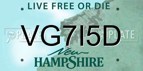 VG7I5D New Hampshire License Plate