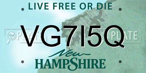 VG7I5Q New Hampshire License Plate