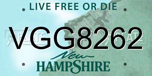 VGG8262 New Hampshire License Plate