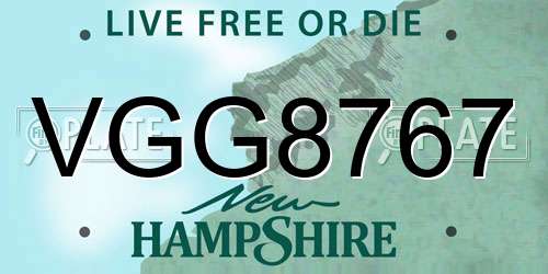 VGG8767 New Hampshire License Plate