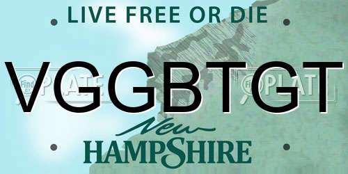VGGBTGT New Hampshire License Plate