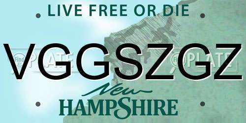 VGGSZGZ New Hampshire License Plate