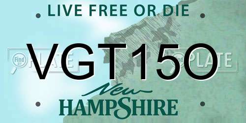 VGT15O New Hampshire License Plate