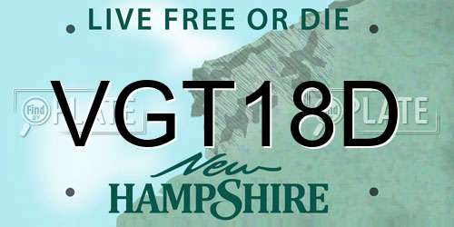 VGT18D New Hampshire License Plate