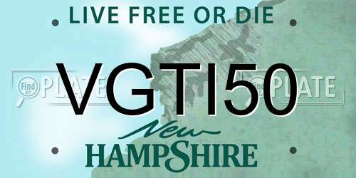 VGTI50 New Hampshire License Plate