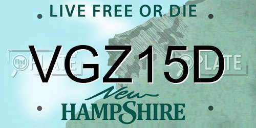 VGZ15D New Hampshire License Plate