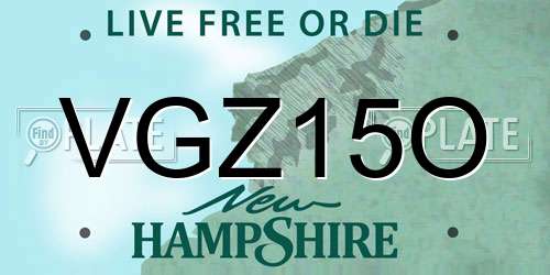 VGZ15O New Hampshire License Plate