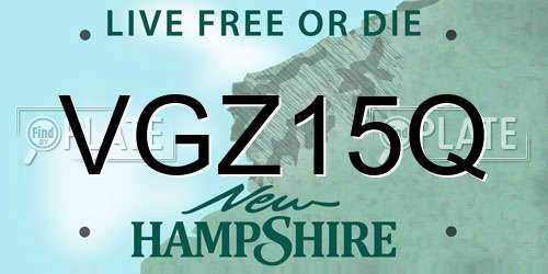 VGZ15Q New Hampshire License Plate