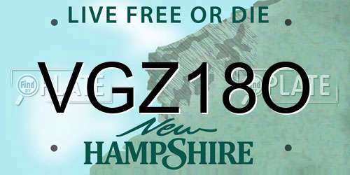 VGZ18O New Hampshire License Plate