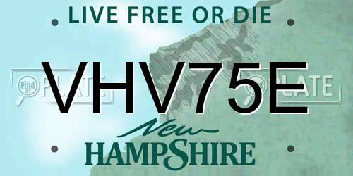 VHV75E New Hampshire License Plate