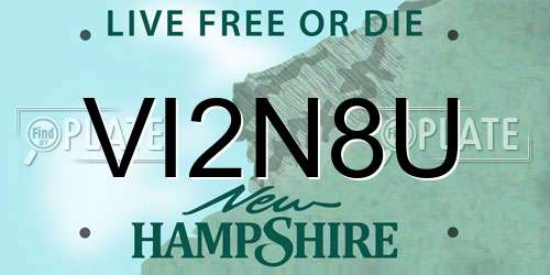 VI2N8U New Hampshire License Plate